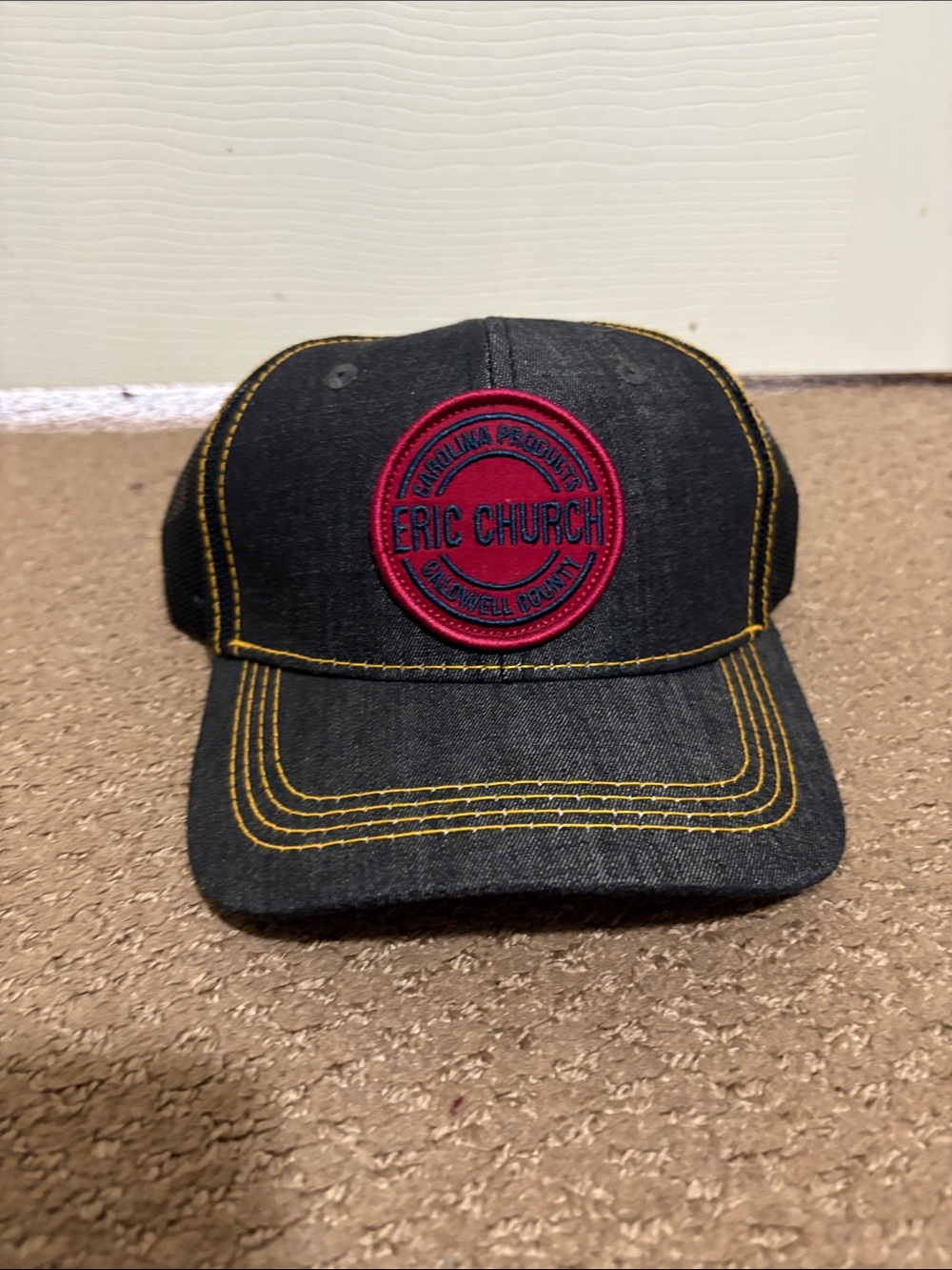 Eric Church Black Denim Patch Baseball Cap